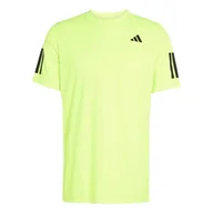Koszulki sportowe męskie - Koszulka męska adidas Club 3 Stripes Tee Lucid Lemon S - miniaturka - grafika 1