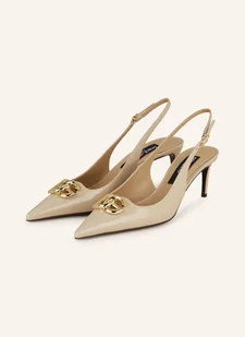 Dolce & Gabbana Czółenka Z Odkrytą Piętą beige - Czółenka - miniaturka - grafika 1