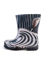 Kalosze damskie - Dziewczece kalosze Twister Print zebra czarne Demar - miniaturka - grafika 1