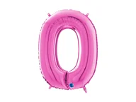 Balony i akcesoria - Balon foliowy cyfra 0 fuksjowa - 66 cm - 1 szt. - miniaturka - grafika 1