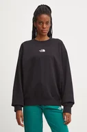 Bluzy damskie - The North Face bluza Essential Crew damska kolor czarny z aplikacją NF0A89EPJK31 - miniaturka - grafika 1