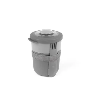 Amuse Pojemnik na jogurt 2 w 1 ze sztućcem i gumką szary - Pojemniki kuchenne - miniaturka - grafika 1