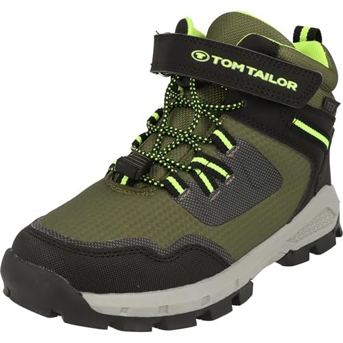 Tom Tailor Kids Chłopięce 4270040005 śniegowce, Khaki Black Lime, 33 EU