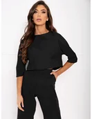 Komplety damskie - Elegancki komplet ze spodniami JASIRA - czarny - miniaturka - grafika 1