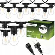 Girlanda Ogrodowa Zewnętrzna Łańcuch Świetlny Ozdobny 20x ŻARÓWKA LED 20m