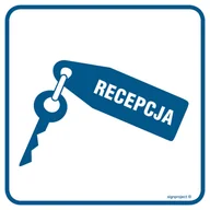 Systemy ekspozycyjne i znaki informacyjne - RA026 RECEPCJA, PN - PŁYTA PCV 1MM; (150X150MM) - miniaturka - grafika 1