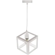 Lampy sufitowe - Polux Loftowa LAMPA wisząca SWEDEN 306890 metalowa OPRAWA zwis KOSTKA kwadratowa klatka biała - miniaturka - grafika 1
