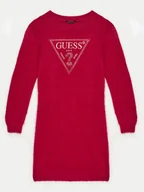 Sukienki i spódniczki dla dziewczynek - Guess Sukienka dzianinowa J4BK11 Z3K20 Czerwony Regular Fit - miniaturka - grafika 1