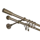 Karnisze - Karnisz podwójny 16 mm złoty antyk II 200 cm żabka picasso - miniaturka - grafika 1