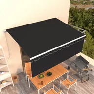 Markizy - Lumarko Ręcznie zwijana markiza z zasłoną, 4x3 m, antracytowa - miniaturka - grafika 1