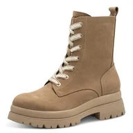 Botki damskie - Tamaris Damskie sztyblety Lace Boot Flat 1-25233-45, kamelowe, 40 EU, piaskowy, 40 EU - miniaturka - grafika 1