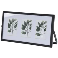 Ramki na zdjęcia - Stylowa czarna ramka na 3 zdjęcia metalowa 12x22cm - miniaturka - grafika 1