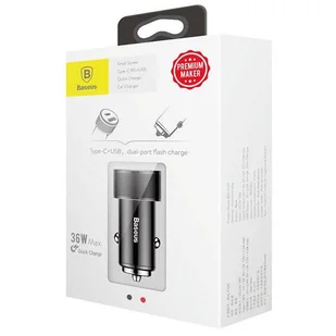 Baseus Small Screw inteligentna ładowarka samochodowa z portami USB Quick Charge 3.0 QC 3.0 i USB-C PD 36W czarny (CAXLD-A01) - Ładowarki samochodowe - miniaturka - grafika 9