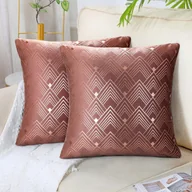 Poszewki na poduszki - Różowe Aksamitne Poszewki, 40X40 Cm, Zestaw 2 Sztuk - miniaturka - grafika 1