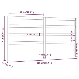 Lumarko Wezgłowie łóżka, miodowy brąz 206x4x100 cm, lite drewno sosnowe - Inne meble do sypialni - miniaturka - grafika 7