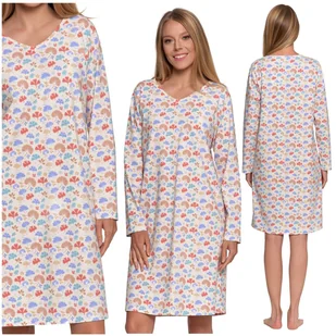KOSZULA NOCNA PIŻAMA DAMSKA KOLOROWA Z DŁUGIM RĘKAWEM BAWEŁNIANA MORAJ M - Bielizna nocna KOSZULA NOCNA PIŻAMA DAMSKA KOLOROWA Z DŁUGIM RĘKAWEM BAWEŁNIANA MORAJ M - Bielizna nocna - miniaturka - grafika 1