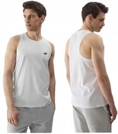 Koszulki męskie - 4F Męska Koszulka Bawełniana Bez Rękawów Bokserka Regular TSLEM076 > XL - miniaturka - grafika 1