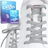 Akcesoria obuwnicze - Sznurowadła bez wiązania z zapinkami zakręcane mocne szare - miniaturka - grafika 1