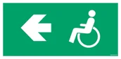 Systemy ekspozycyjne i znaki informacyjne - AC058 KIERUNEK EWAKUACJI DLA NIEPEŁNOSPRAWNYCH W LEWO, PS - PŁYTA PCV 1MM FOTOLUMINESCENCYJNA; (300X150MM) - miniaturka - grafika 1