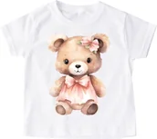 Koszulki dla dziewczynek - koszulka dla dziewczynki z misiek wzór misiek4 - miniaturka - grafika 1