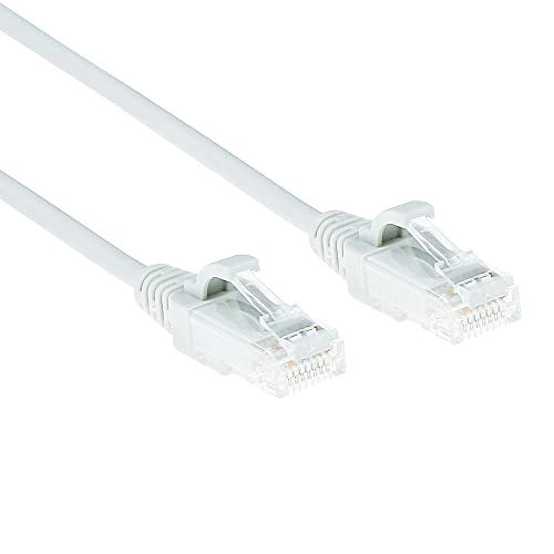ACT CAT6 kabel sieciowy, U/UTP LSZH LAN kabel cienki, 3,8 mm Slimline, elastyczny kabel Snagless Ethernet z wtyczką RJ45, do stosowania w centrach danych, 3 metry, biały – DC8903