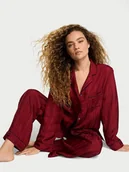 Piżamy damskie - Victoria's Secret Piżama satynowa błyszcząca z długimi rękawami Glazed Satin - miniaturka - grafika 1