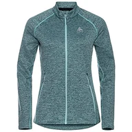 Kurtki damskie - Odlo Damska kurtka TENCIA Midlayer, niebieski Blue Wing Teal Melange - miniaturka - grafika 1
