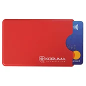 Etui na dokumenty i karty - Plastikowe etui antykradzieżowe RFID na kartę debetową (czerwony) - miniaturka - grafika 1
