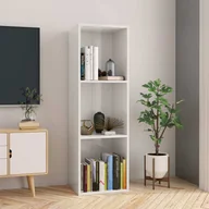 Regały - vidaXL vidaXL Regał na książki/szafka TV, biały, wysoki połysk, 36x30x114 cm - miniaturka - grafika 1