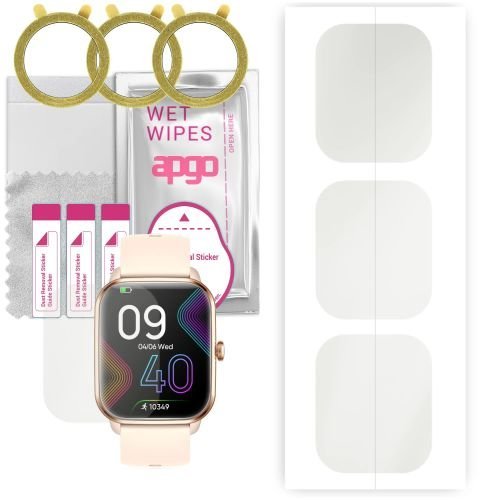 3x folia ochronna hydrożelowa MATOWA do Niceboy Watch 3 - apgo Smartwatch Hydrogel MATTE Protection Ochrona na ekran smartwatcha