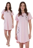 Bielizna nocna - Koszula Nocna Vienetta bawełniana z krótkim rękawem XXL kot wygodna cienka - miniaturka - grafika 1