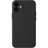 Etui i futerały do telefonów - Baseus Liquid Silica Gel Case Elastyczne żelowe etui iPhone 12 mini Czarny (WIAPIPH54N-YT01) WIAPIPH54N-YT01 - miniaturka - grafika 1