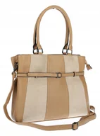 Torebki damskie - Torebka damska kuferek A4 elegancka do pracy włoska marka MC371 Beżowa - miniaturka - grafika 1