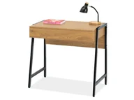 Biurka - NIEWIELKIE DREWNIANE BIURKO DO PRACY Z DOMU NORS DĄB CZARNA PODSTAWA - miniaturka - grafika 1