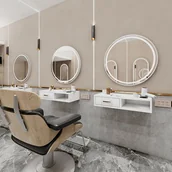 Meble fryzjerskie - Konsola konsoleta fryzjerska lustro LED 60x60 - miniaturka - grafika 1