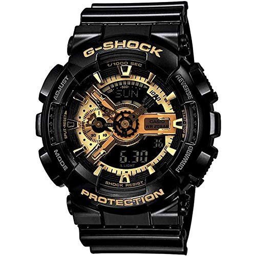 Casio G-Shock żywica czarna tarcza analogowo-cyfrowy zegarek dla mężczyzn - GA-110GB-1ADR, Czarny, pasek