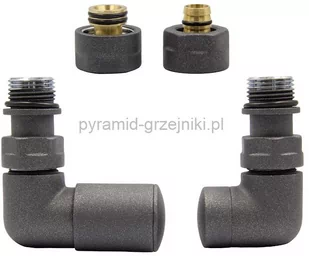 Varioterm Zawór regulacyjny Vision ze złączką PEX/CU - grafit alu-pex - PEX 16mm lewy VIR05L(PEX) - Zawory i kraniki - miniaturka - grafika 1