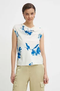 Calvin Klein bluzka damska kolor beżowy gładka K20K207036 - Bluzki damskie - miniaturka - grafika 1
