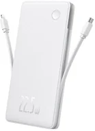 Powerbanki - Powerbank Baseus Airpow Lite 10000mAh 22,5W z wbudowanymi kablami USB-C i Lightning - biały - miniaturka - grafika 1
