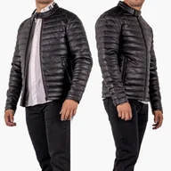 Kurtki męskie - Kurtka Męska Eko Skóra Pikowana Czarna K-4-2024 Czarny XXL - miniaturka - grafika 1