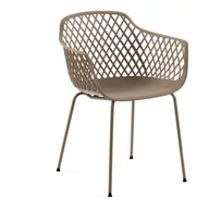 Fotele i krzesła ogrodowe - Beżowe krzesło ogrodowe ze stali Kave Home Quinn - miniaturka - grafika 1