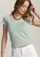 Koszulki i topy damskie - Miętowy T-shirt Mirasura - Renee - miniaturka - grafika 1