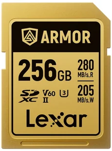 Lexar 256GB SDXC ARMOR Gold UHS-II U3, Stainless Steel, IP68 R280/W210 (V60)  - Karty pamięci - miniaturka - grafika 1