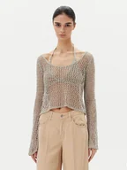 Swetry damskie - PINKO Sweter Denali 104749 A2FB Szary Regular Fit - miniaturka - grafika 1