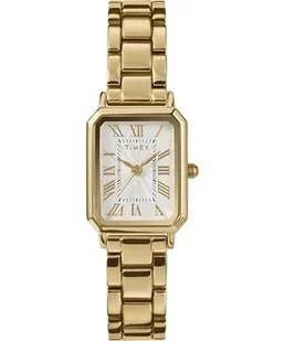 Timex Zegarek Damski Trend 21 mm, Pasek ze Stopu w Kolorze Złotym, Biała Tarcza, Obudowa w Kolorze Złotym TW2Y01200 - Paski - miniaturka - grafika 1