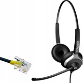 Słuchawki bluetooth - GEQUDIO 2-douszny zestaw suchawkowy do kabla Mitel, Aastra, Poly, Gigaset-RJ - miniaturka - grafika 1