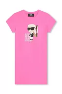 Sukienki i spódniczki dla dziewczynek - Karl Lagerfeld sukienka dziecięca kolor różowy mini prosta - miniaturka - grafika 1