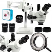 Mikroskopy i lupy - Mikroskop Optyczny Trinokularowy Kamera 16MP FULL HD 4K Zestaw Oświetlenie - miniaturka - grafika 1