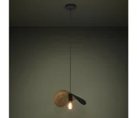 Lampy sufitowe - Eglo 390392 - Żyrandol na lince SACEDA 1xE27/40W/230V 41 cm czarny/złoty - miniaturka - grafika 1