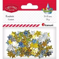 Titanum Konfetti Gwiazdki hologram 14g złote, srebrne - Dekoracje sali - miniaturka - grafika 1